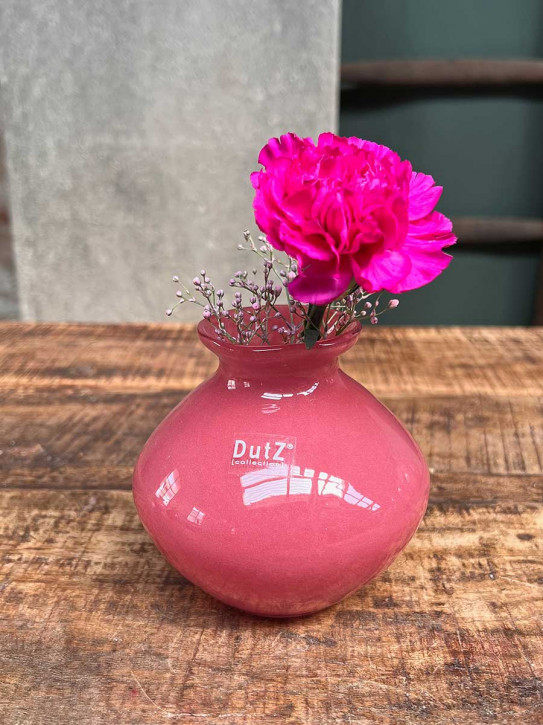 DutZ Collection bauchige Glas Vase Nadiel himbeer H11 D11