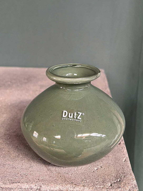 DutZ Collection bauchige Glas Vase Nadiel olivgrün H11 D11