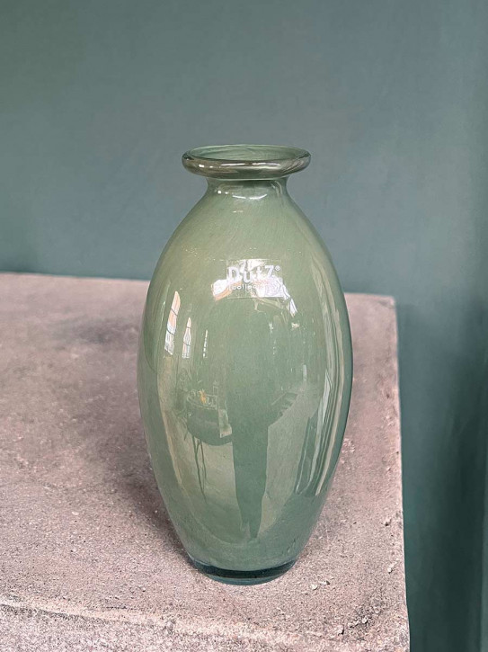 DutZ Collection bauchige Glas Vase Nadiel olivgrün H18 D9