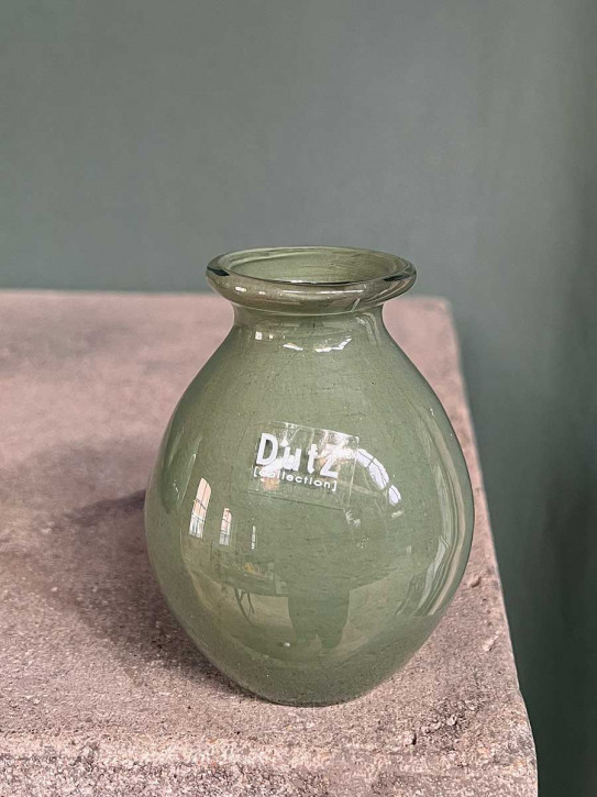 DutZ Collection bauchige Glas Vase Nadiel olivgrün Mini H10 D8