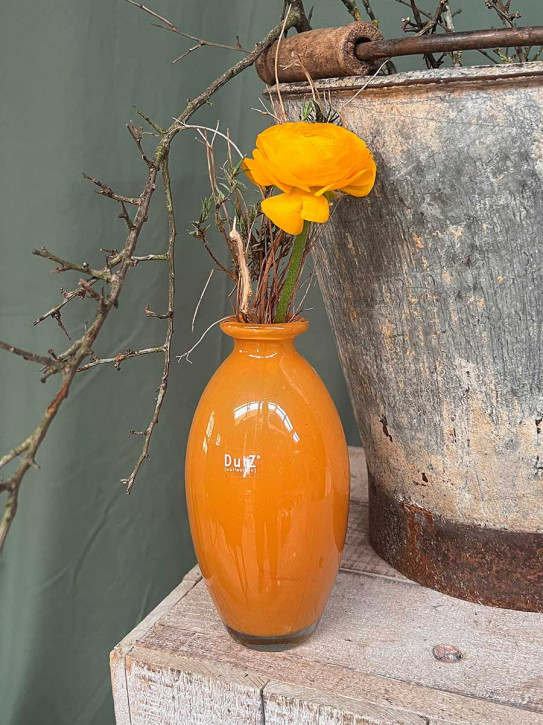 DutZ Collection bauchige Glas Vase Nadiel orange H18 D9