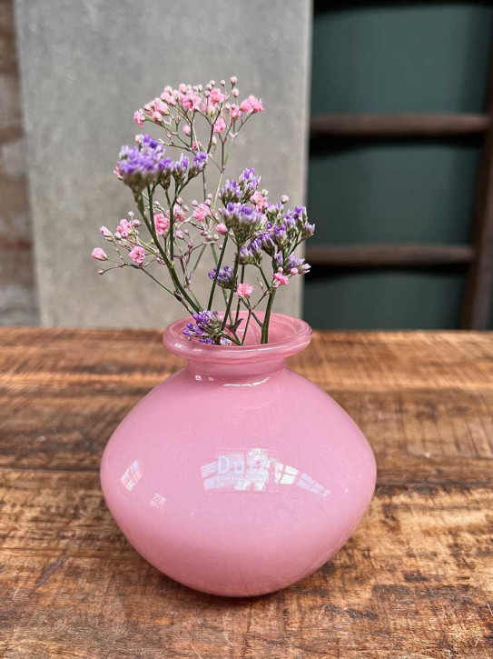 DutZ Collection bauchige Glas Vase Nadiel rosa H11 D11
