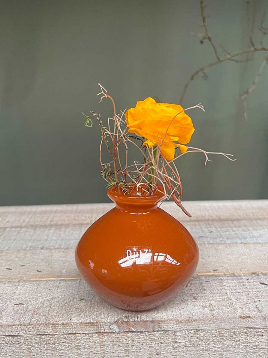 DutZ Collection bauchige Glas Vase Nadiel rostbraun H11 D11