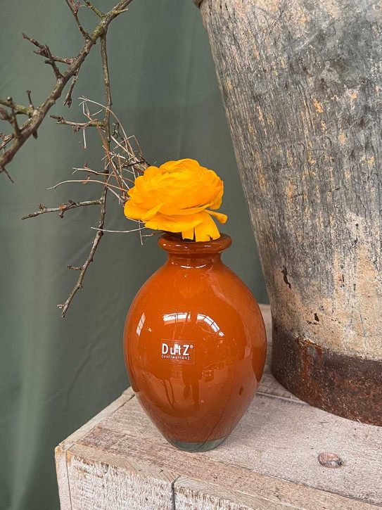 DutZ Collection bauchige Glas Vase Nadiel rostbraun H14 D8