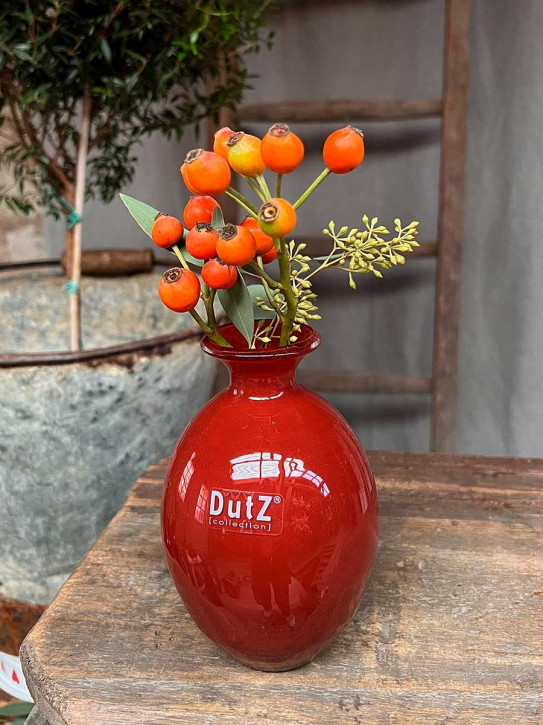DutZ Collection bauchige Glas Vase Nadiel rotbraun H14 D8