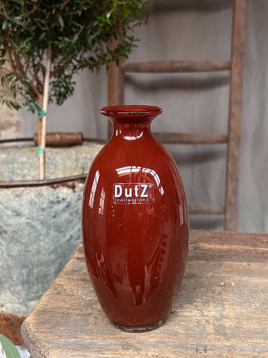 DutZ Collection bauchige Glas Vase Nadiel rotbraun dunkel H18 D9