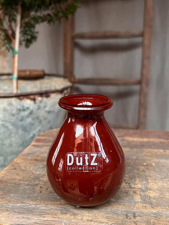 DutZ Collection bauchige Glas Vase Nadiel rotbraun dunkel Mini H10 D8