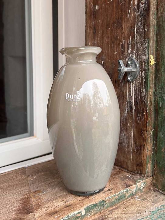 DutZ Collection bauchige Glas Vase Nadiel taupe H18 D9