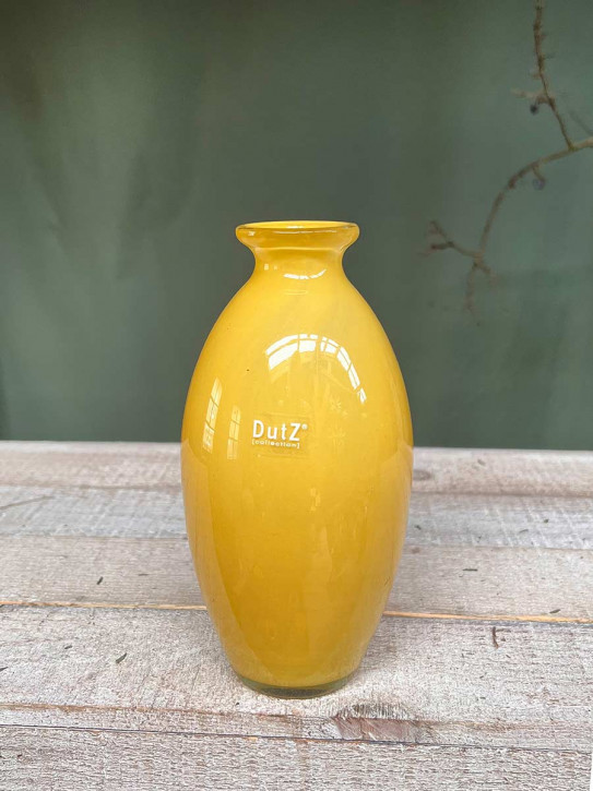 DutZ Collection bauchige Glas Vase Nadiel yellow gelb H18 D9