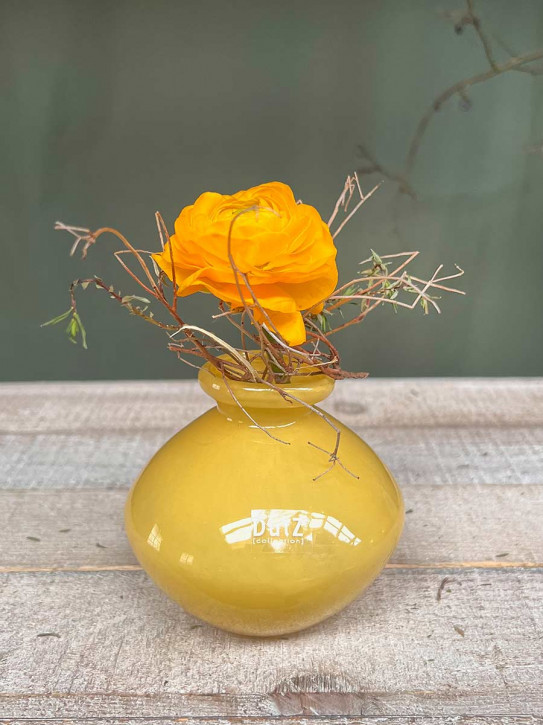 DutZ Collection bauchige Glas Vase Nadiel yellow gelb H11 D11
