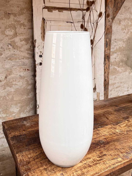 DutZ Collection Glas Vase Robert H50 D22 weiss