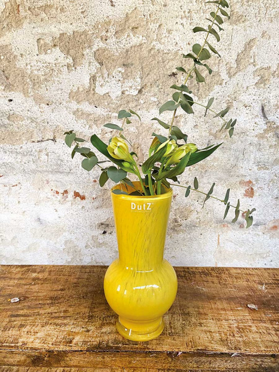 DutZ Collection Glas Vase Vibe bauchig ocker gelb H20