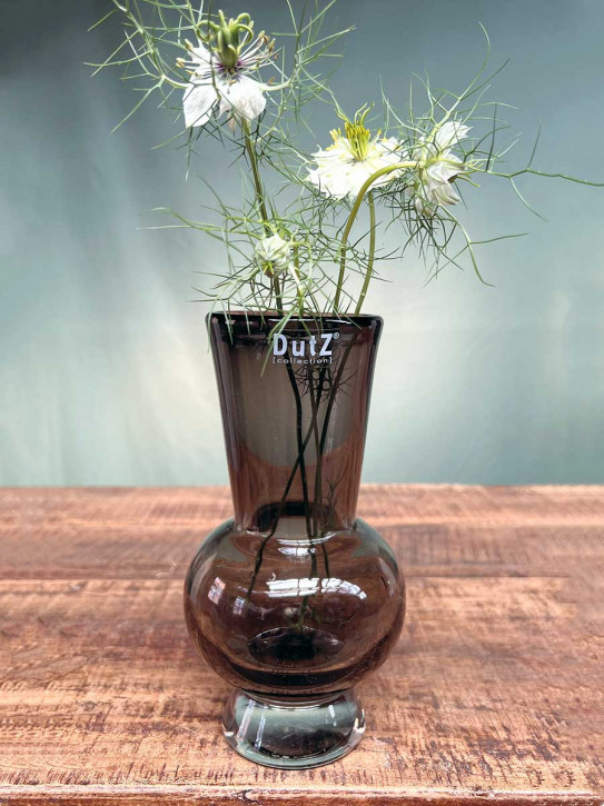 DutZ Collection Glas Vase Vibe bauchig rauchgrau H20