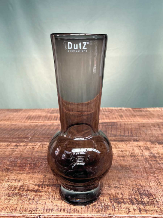 DutZ Collection Glas Vase Vibe bauchig rauchgrau H25