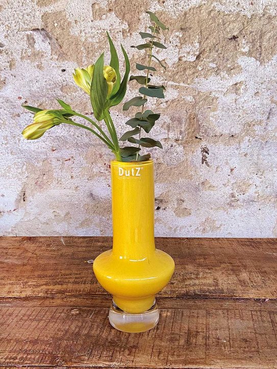 DutZ Collection Glas Vase Vibe conisch2 ocker gelb H20