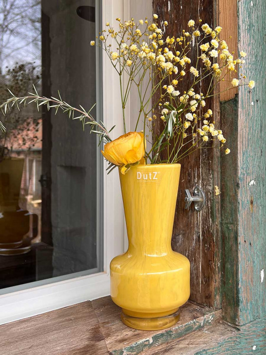 DutZ Collection Glas Vase Vibe ocker gelb H20