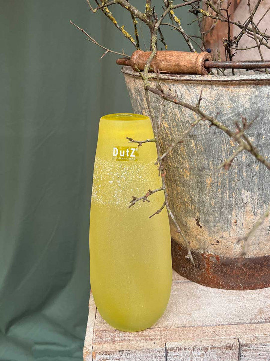 DutZ Collection schlanke Glas Vase antic yellow H25