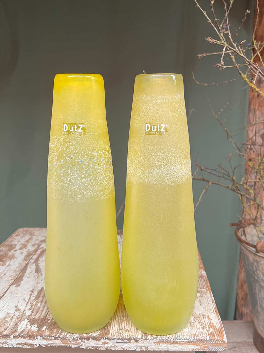 DutZ Collection schlanke Glas Vase antic yellow H33