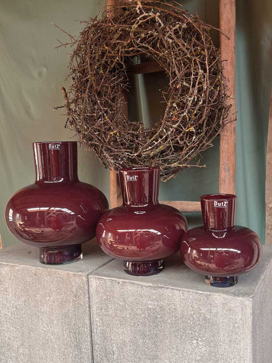 DutZ Collection bauchige Glas-Vase Modest plum H20