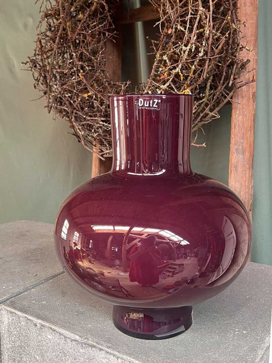 DutZ Collection bauchige Glas-Vase Modest plum H34