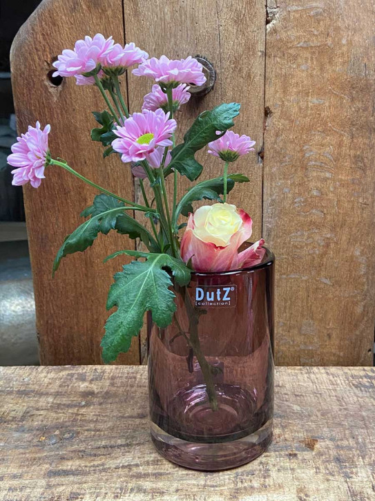 DutZ Collection Glas Vase Cylinder aubergine transparent H15