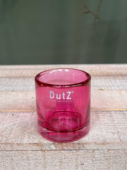 DutZ Collection Votive Glas Windlicht Vase Cylinder fuchsia transparent H7