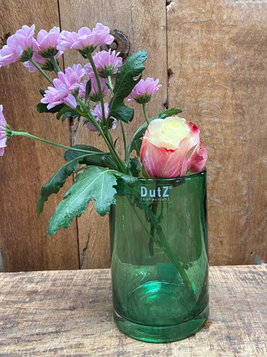 DutZ Collection Glas Vase Cylinder grün transparent H15