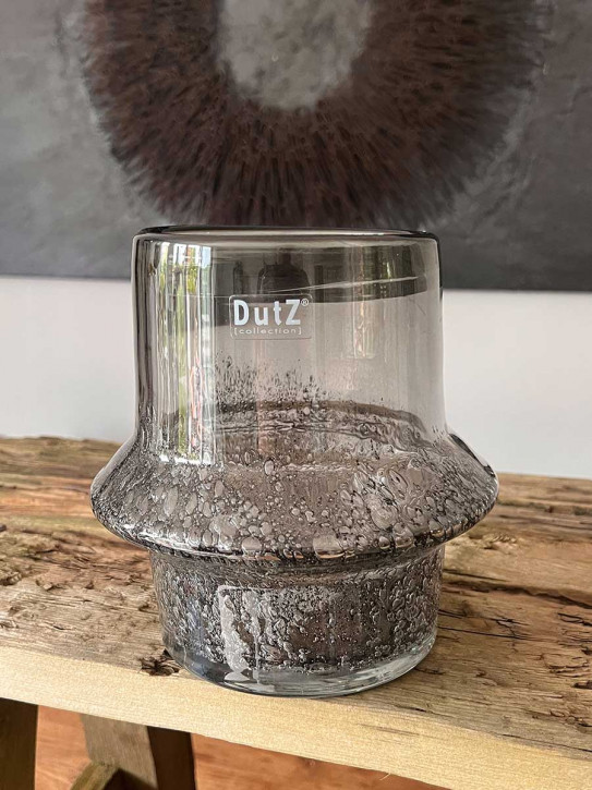 DutZ Collection Glas Vase Votive Ringo olivegrey bubble H17 D18