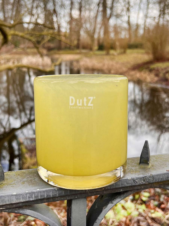 DutZ Collection Glas Übertopf Windlicht Vase Cylinder chartreuse gelb H10