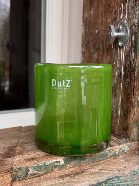 DutZ Collection Glas Übertopf Windlicht Vase Cylinder jungle grün H10