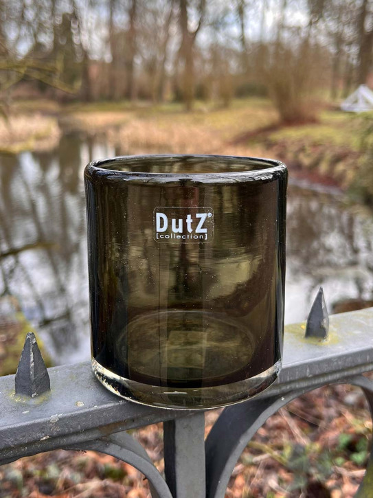 DutZ Collection Glas Übertopf Windlicht Vase Cylinder smoke H10