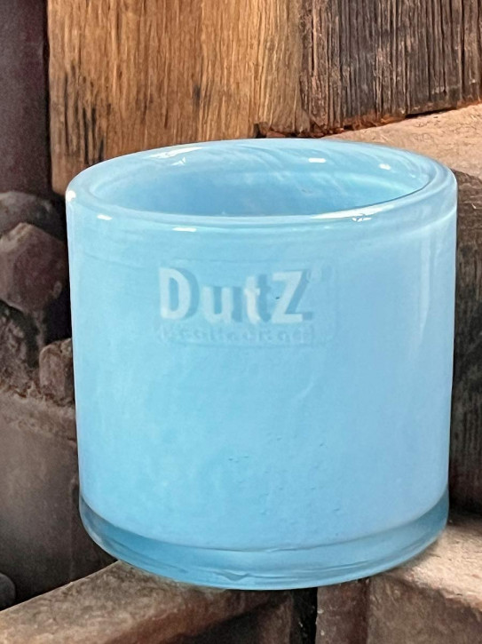 DutZ Collection Glas Übertopf Windlicht Vase Cylinder hellblau H10