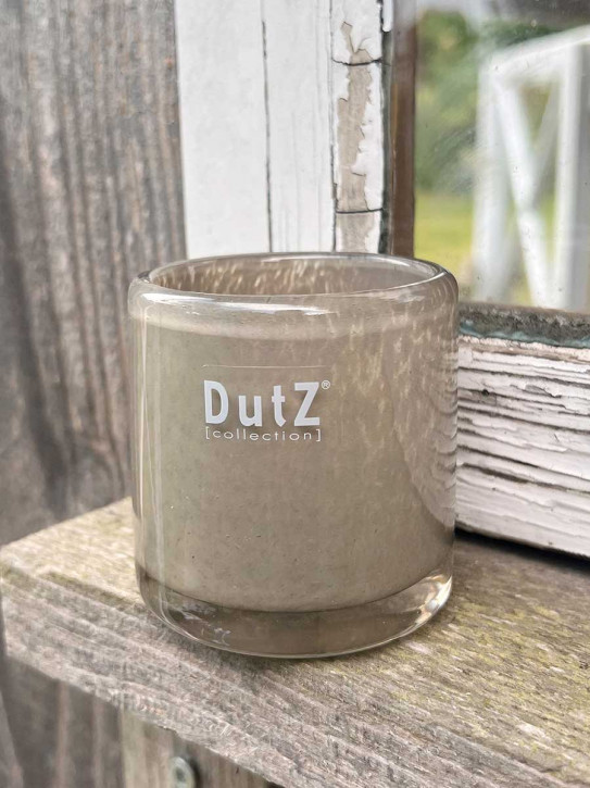 DutZ Collection Votive Glas Windlicht Vase Cylinder taupe H7