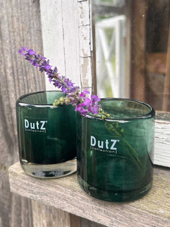 DutZ Collection Votive Glas Windlicht Vase Cylinder dunkelgrün H7