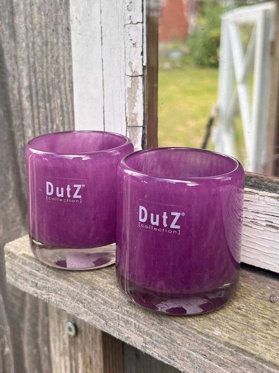 DutZ Collection Votive Glas Windlicht Vase Cylinder Violet H7