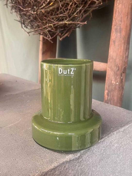 DutZ Collection Glas Vase Sharpo mini olivgrün H16 D14