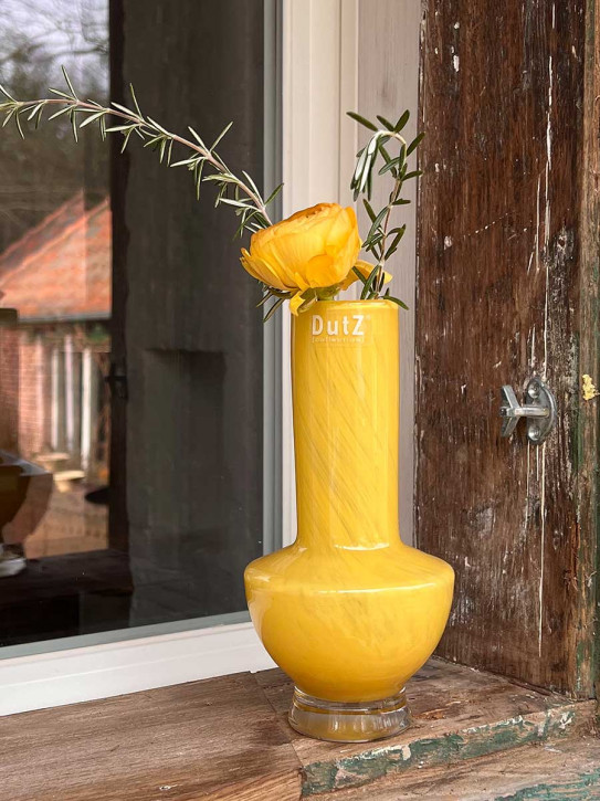 DutZ Collection Glas Vase Vibe conisch ocker gelb H20
