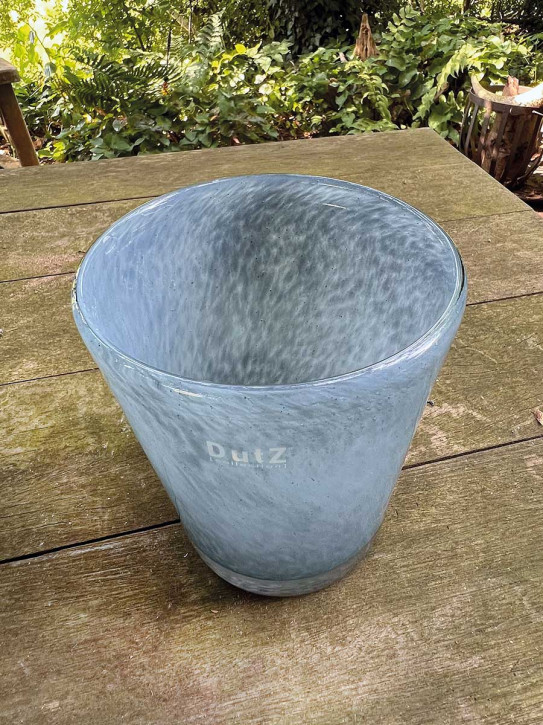 DutZ Collection Glas Übertopf Vase Windlicht Conic jeans M H14 D12
