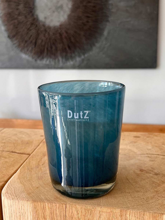 DutZ Collection Glas Übertopf Vase Windlicht Conic navy H14 D12