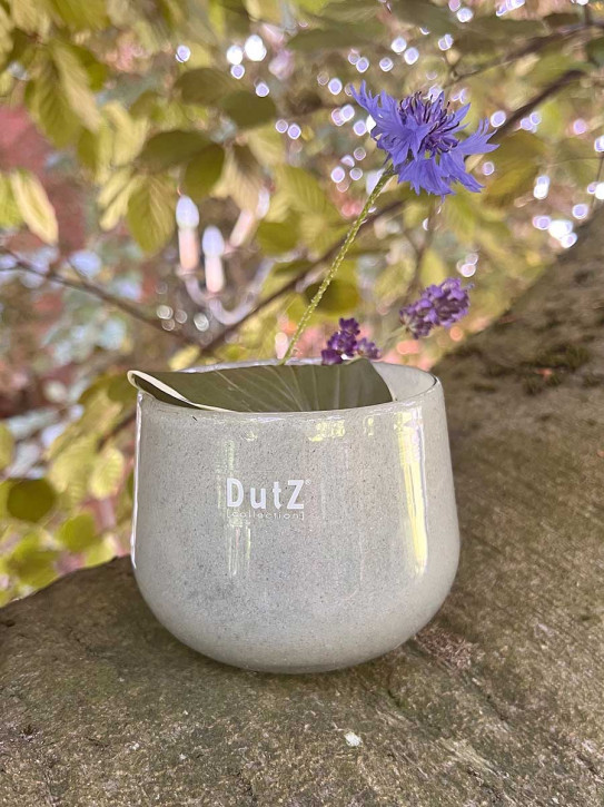 DutZ Collection Glas Übertopf Vase Windlicht bauchig H7 D10 lichtgrau