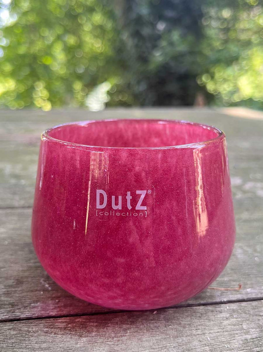 DutZ Collection Glas Übertopf Vase Windlicht bauchig H7 D10 raspberry