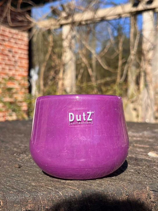 DutZ Collection Glas Pot Übertopf Vase Windlicht bauchig H11 D13 violet