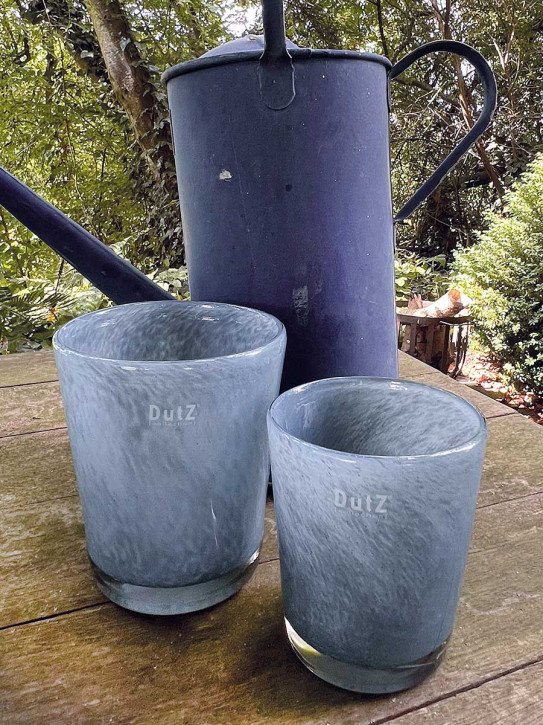 DutZ Collection Glas Übertopf Vase Windlicht Conic jeans