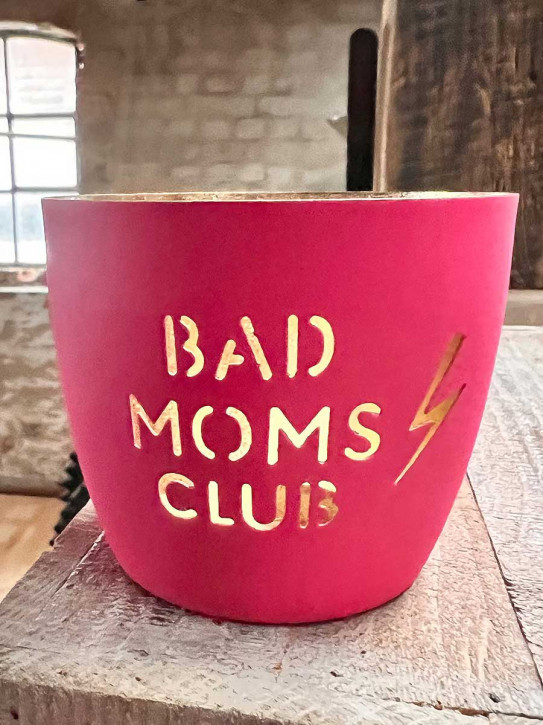 Madras Windlicht M Bad moms club neon-pink-gold GiftCompany