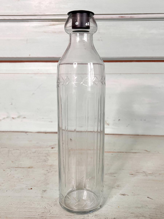 Home Society Kerzenhalter Glasflasche Reliefdekor H30