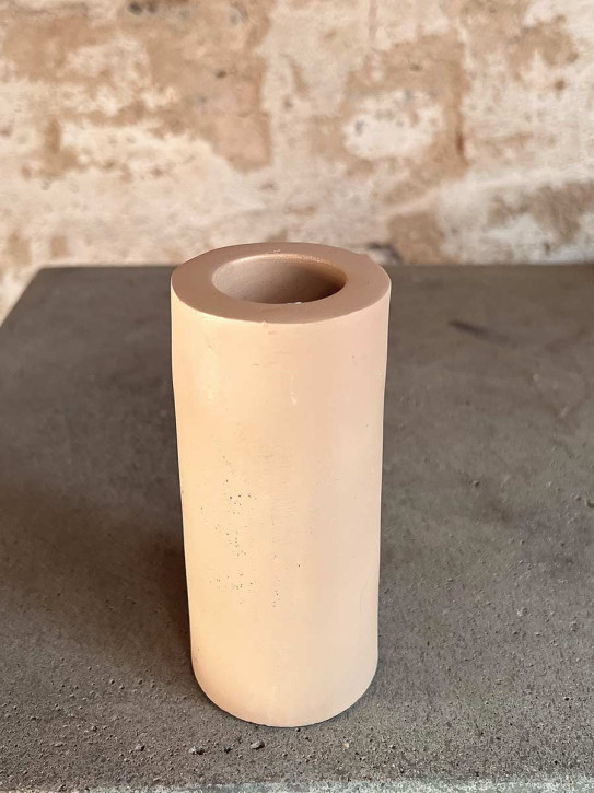 Home Society Metall Kerzenhalter Ravi beige L H13.5