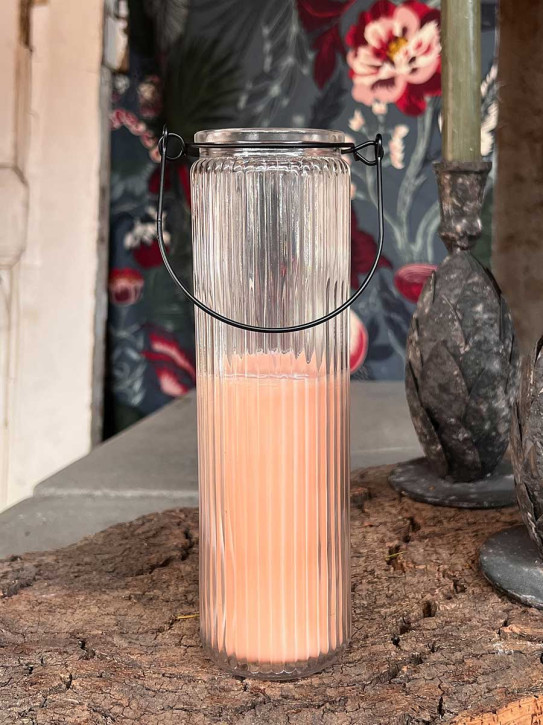 Home Society Candle Tube Kerze Dirk im geriffelten Hängeglas peach Home Society Candle Tube Kerze Dirk im geriffelten Hängeglas peach