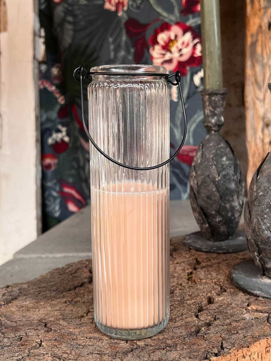 Home Society Candle Tube Kerze Dirk im geriffelten Hängeglas sand Home Society Candle Tube Kerze Dirk im geriffelten Hängeglas sand