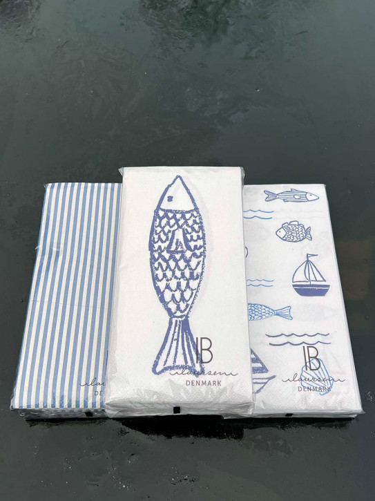Blue Panda Papierservietten Mit Flaggenmuster – 16,5 Cm, Blau, 100 Stück, Saugfähig & Biologisch Abbaubar