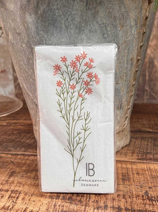 IB Laursen Papier Servietten rosa Blume 16 Stück